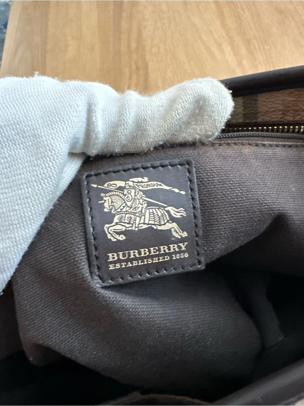 Burberry Zipper Tote Bag